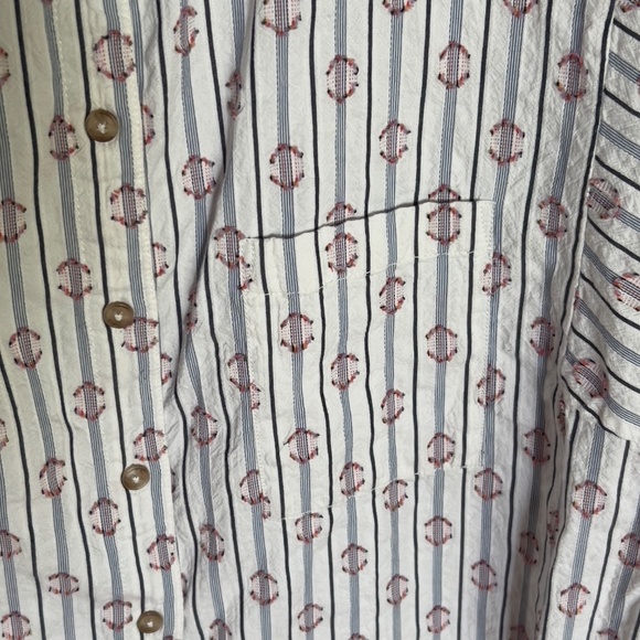 Pilcro Anthropologie Top Size S Small Button Up Collar Embroidered Boho Western - Picture 5 of 8